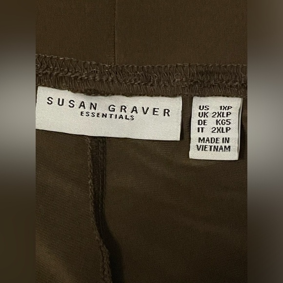 Susan Graver Brown Liquid Knit Pants Size 1XP - Picture 5 of 6